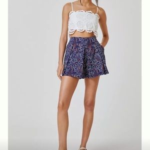 NWT Anthropologie Navy Maeve Tennis Skort Floral Abstract Print